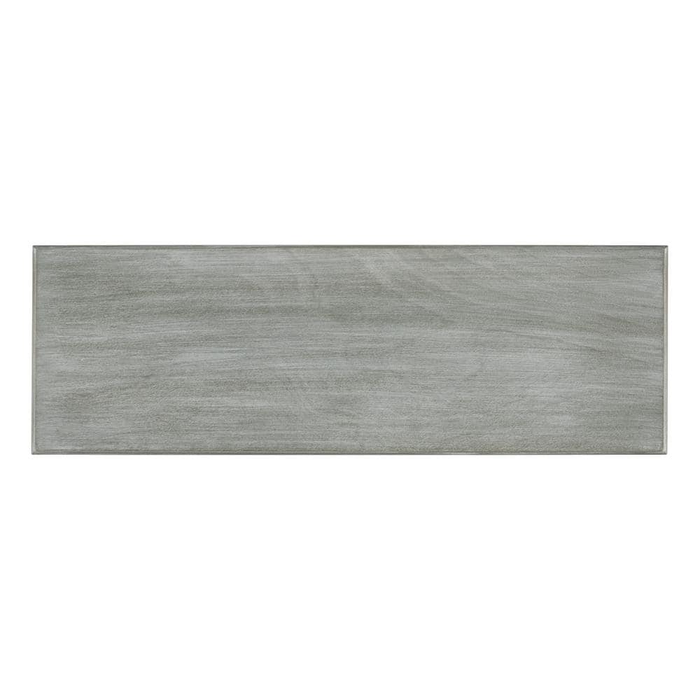 Transitional Slate Grey Rectangular Pine Console Table