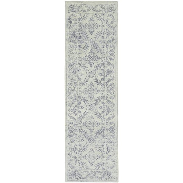 MILLERTON HOME Maeva Gray Bordered Transitional 2 ft. x 7 ft. Runner Rug