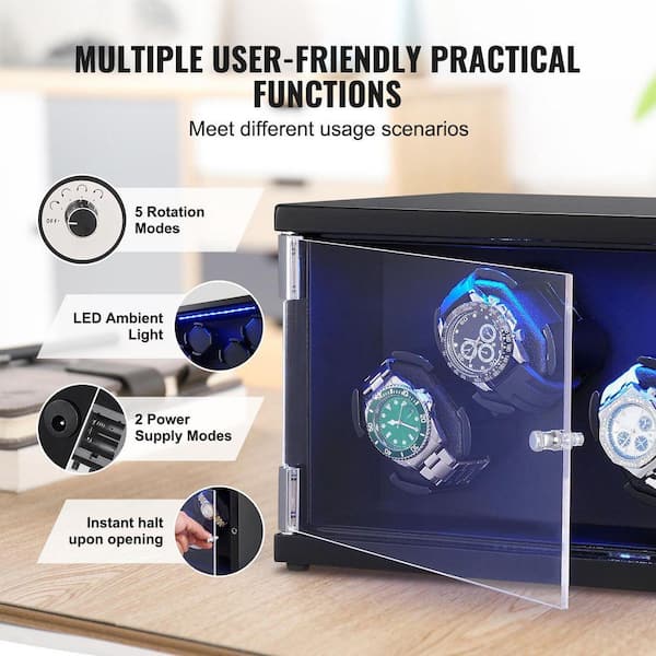 SKYSHALO Watch Winder, Watch Winder for 4-Men's and Women's