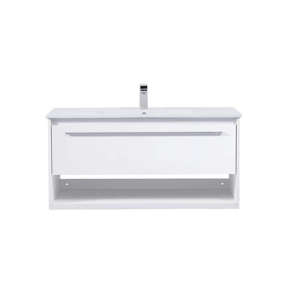 Simply Living 40 in. W x 18.31 in. D x 19.69 in. H Bath Vanity in White wit
