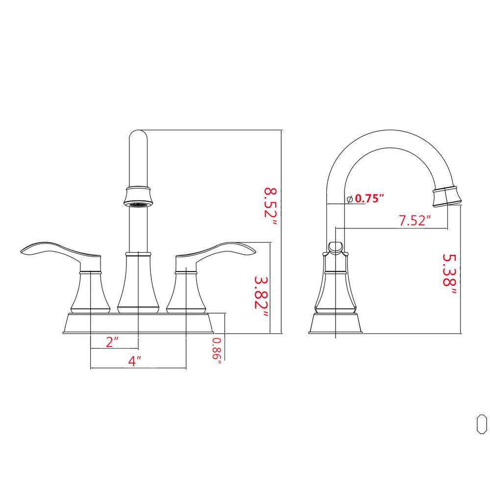 Matte Black Double Handle High Arc Bathroom Faucet with Pop Up Drain