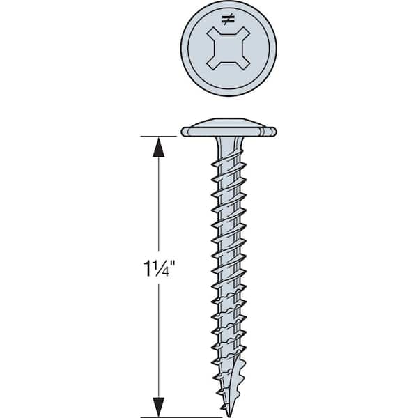 #8 x 1-1/4 in. #2 Phillips, Wafer-Head Wood Screw (100-Pack)