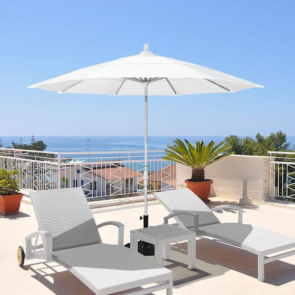 11 ft. Aluminum Collar Tilt Double Vented Patio Umbrella in Antique Beige Olefin