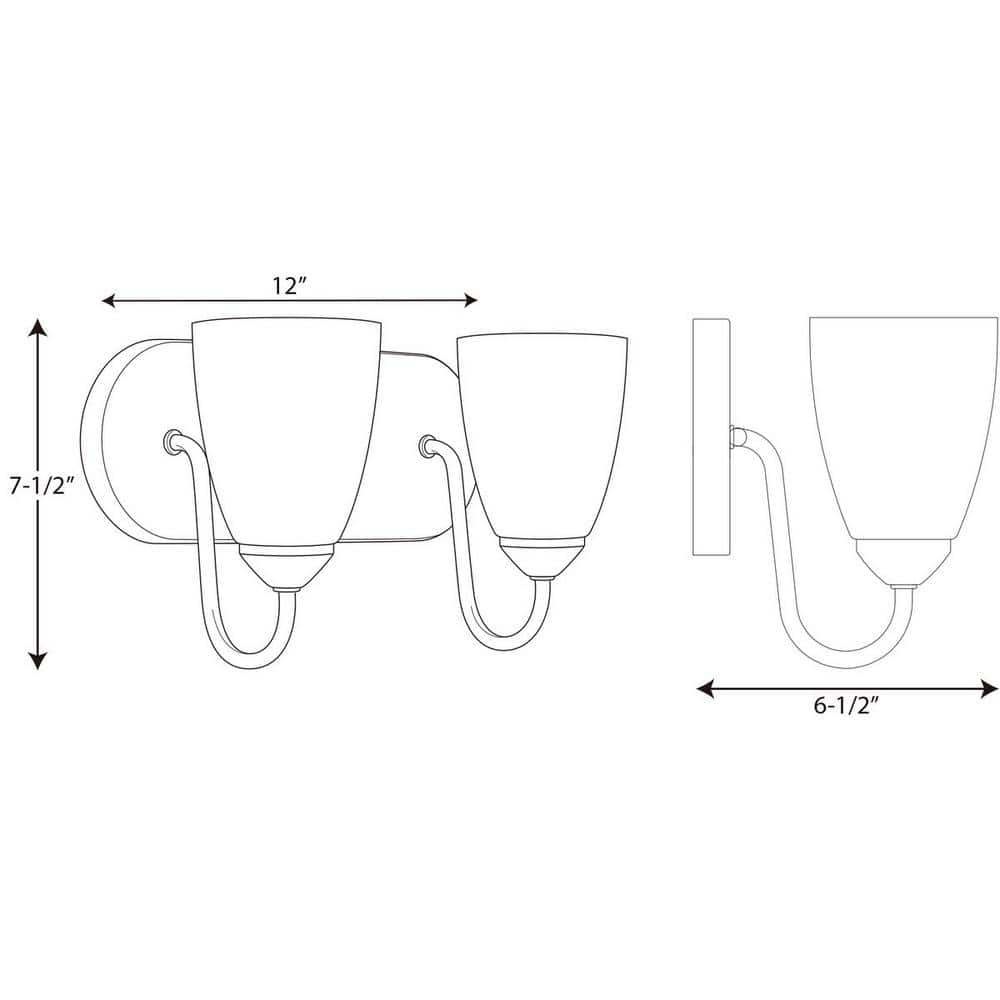 Brushed Nickel 2-Light Vanity Fixture with Etched Glass Shades