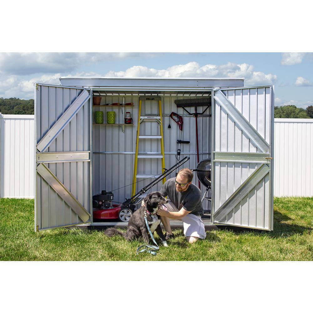 8 ft. x 4 ft. Silver Galvalume Steel Storage Shed
