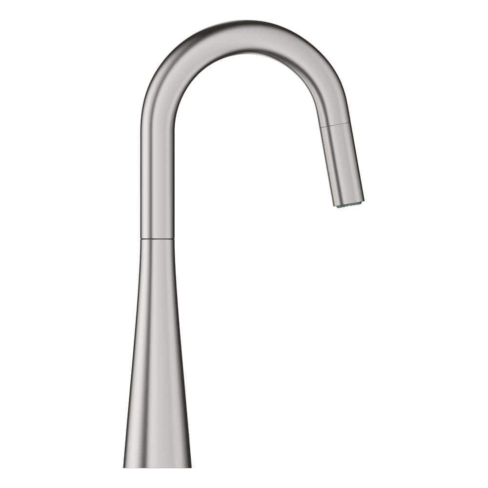 Zedra SuperSteel Modern Pull-Down Dual Spray Bar Faucet