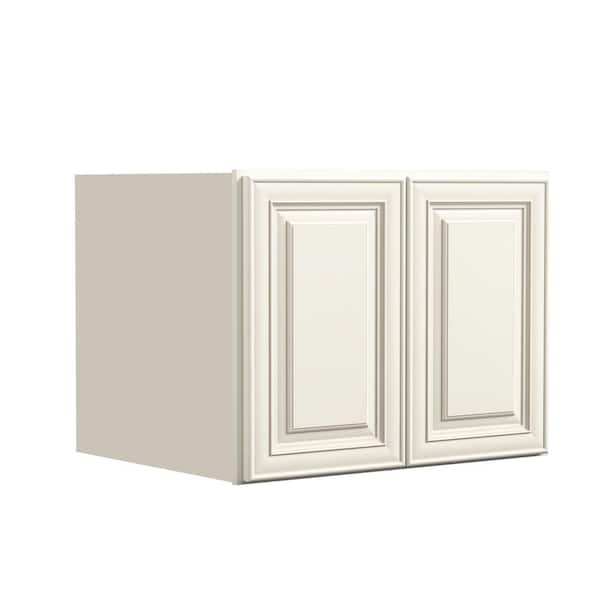 Hausvita 30 in. W x 24 in. D x 24 in. H in Cameo White Plywood Ready to Assemble Kitchen Wall Cabinets with 2 Doors