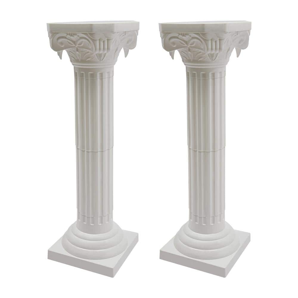 Tall White Plastic Roman Pillar Set for Wedding Decor