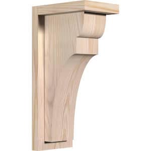 5-1/2 in. x 8 in. x 16 in. Yorktown Smooth Douglas Fir Corbel with Backplate