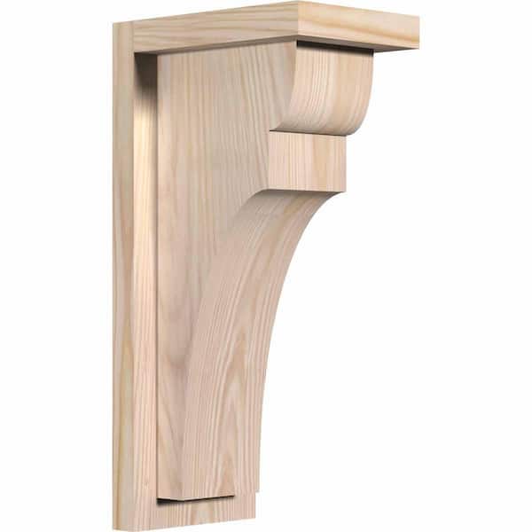 Ekena Millwork 5-1/2 in. x 8 in. x 16 in. Yorktown Smooth Douglas Fir Corbel with Backplate