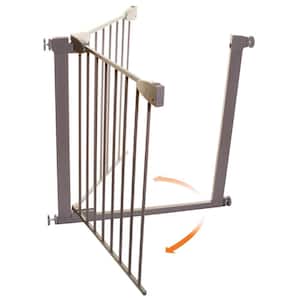 29in Tall Metal Boston 29.5 in.-38 in. W Pressure Mounted Auto-Close Baby Gate - Taupe
