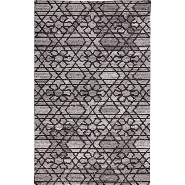HomeRoots Taupe Black and Gray 2 ft. x 3 ft. Paisley Area Rug