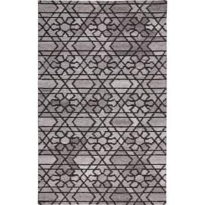 Taupe Black and Gray 2 ft. x 3 ft. Paisley Area Rug