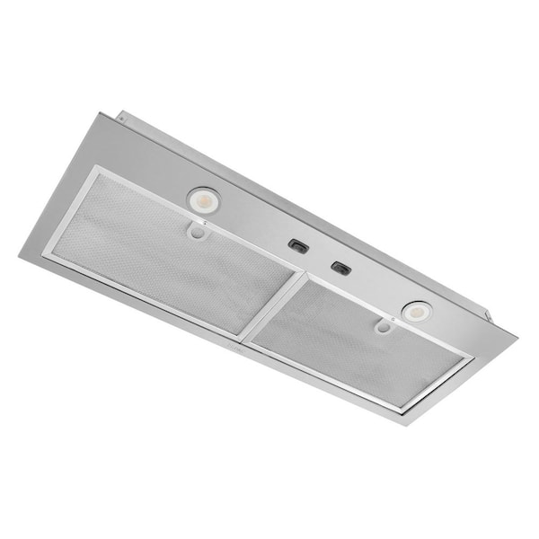 Broan-NuTone 24 in. 300 Max Blower CFM Built-In Powerpack Insert for Custom  Range Hoods with LED Light in Stainless Steel BBN1243SS The Home Depot