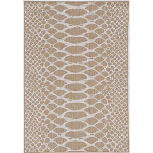 Isla Natural 8 ft. x 10 ft. Glam Distressed Indoor/Outdoor Area Rug