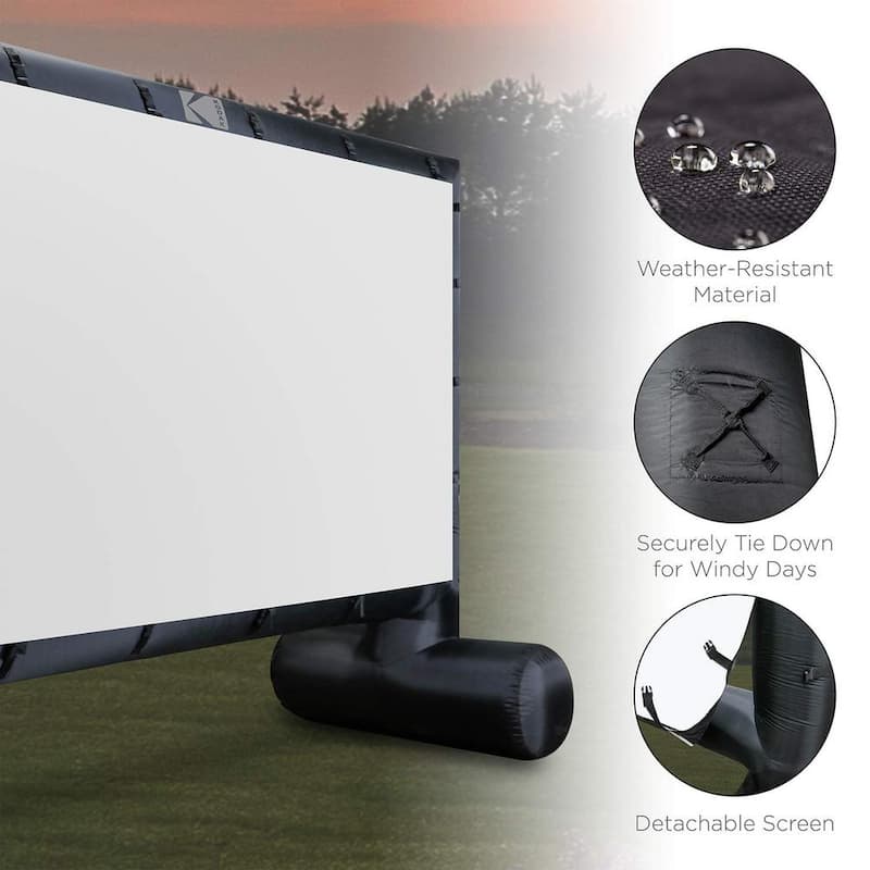 Inflatable Projector Screen, 14.5 ft. Blow-Up Outdoor Movie Screen with Pump