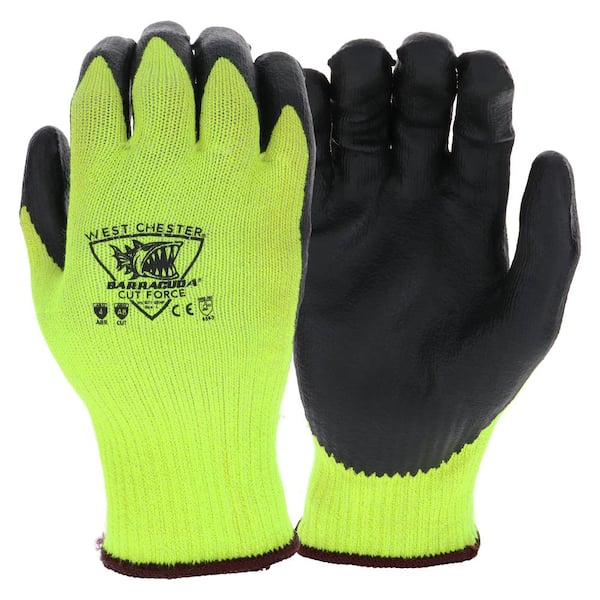 West Chester Protective Gear Men's Barracuda Cut Force Hi Vis Medium ANSI 8  Cut and Chemical Resistant Glove 37208-MCC6 - The Home Depot