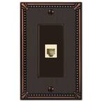 Imperial Bead 1 Gang Phone Metal Wall Plate - Aged Bronze