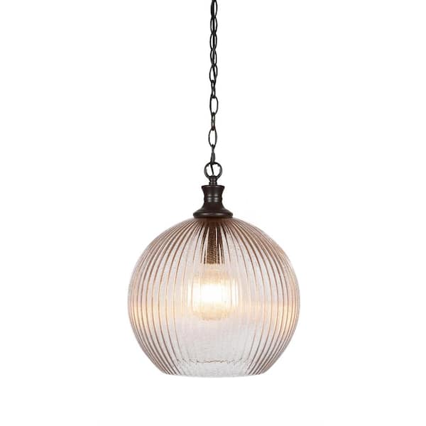 Orleans 40-Watt 1-Light Matte Black Shaded Mini Pendant Light with ...