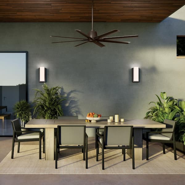 Breda 75 in. Outdoor Satin Natural Bronze Downrod Mount Ceiling Fan with Remote Included for Patios or Porches