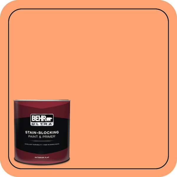 BEHR ULTRA 1 qt. #P210-5 Cheerful Tangerine Flat Exterior Paint & Primer