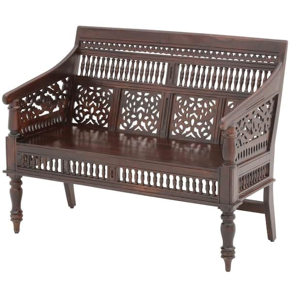 Home Decorators Collection Maharaja Walnut Brown Bench 0652000960