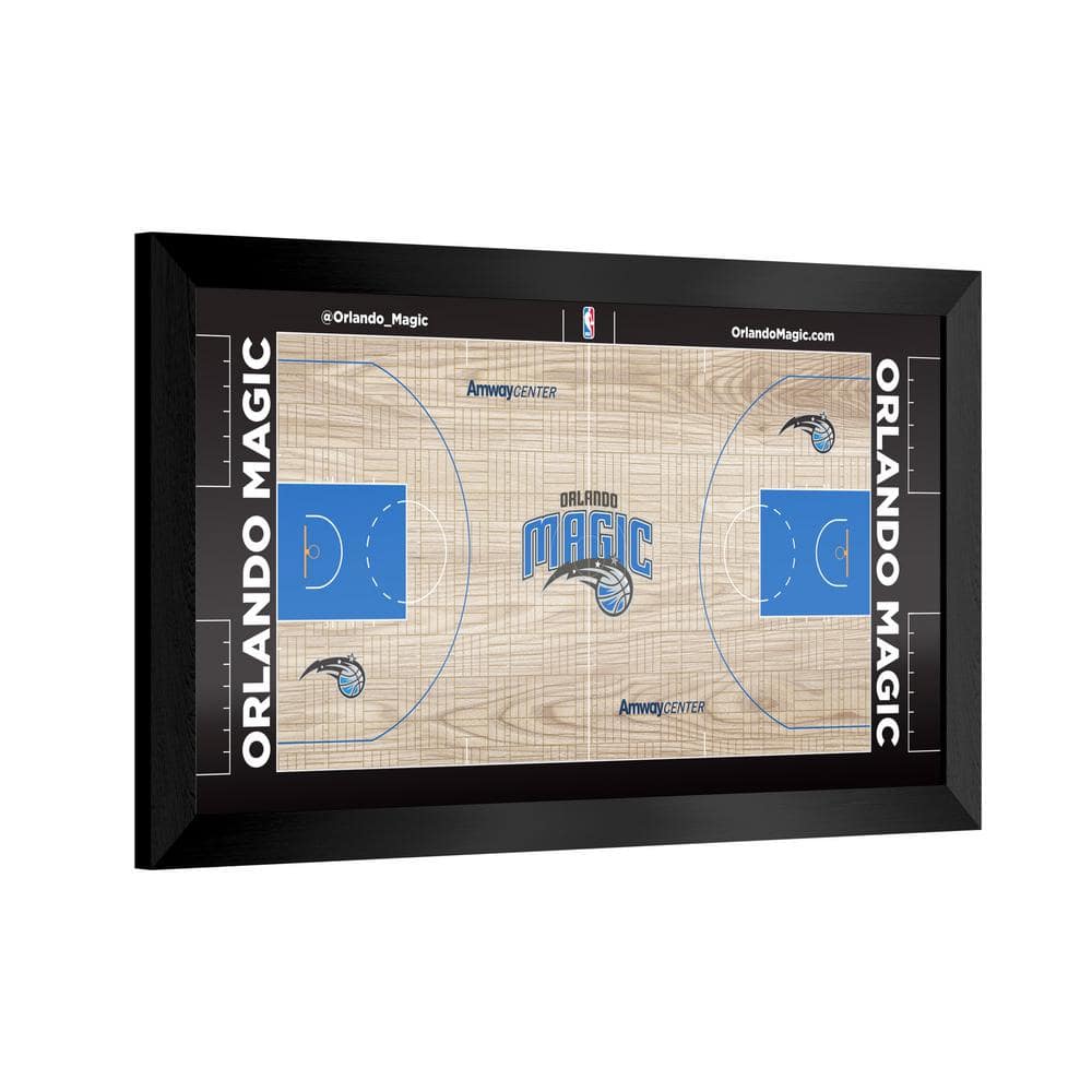 Orlando Magic Logo 26 in. W x 15 in. H Wood Black Framed