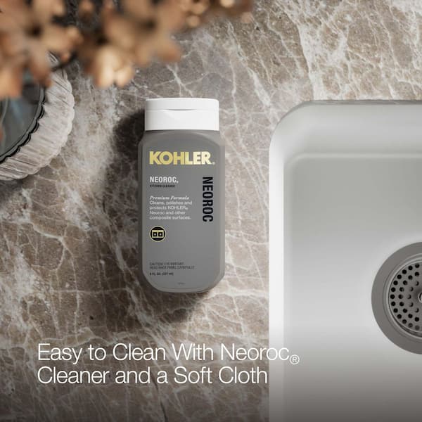 KOHLER Cairn Matte White Granite Composite 16 in. Undermount Bar