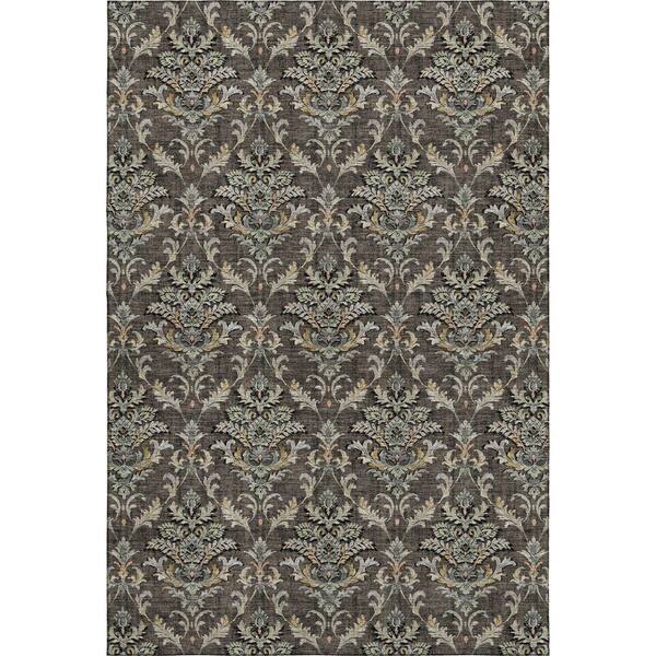 Mayfield Premium Machine Washable Abstract AMF2325 Chocolate 10 ft. x 14 ft. Area Rug