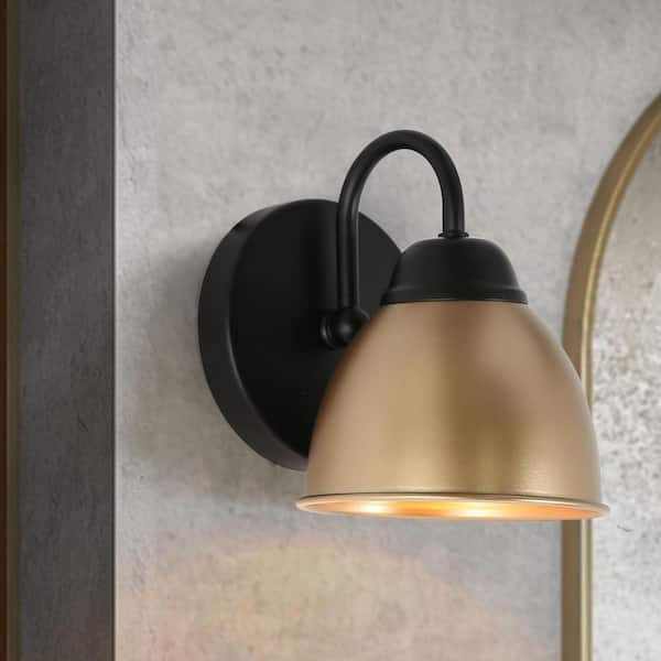 LNC Ellan 12-in W 3-Light Matte Gold and Clear Glass Globe  Modern/Contemporary LED Wall Sconce in the Wall Sconces department at