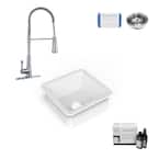 Amplify Undermount Fireclay 18.1 in. Single Bowl Bar Prep Sink with Pfister Faucet in Chrome