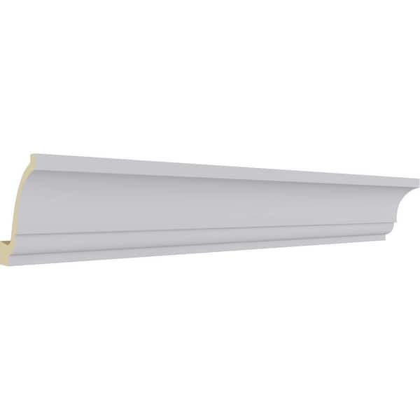 Ekena Millwork 4-5/8 in. x 5-5/8 in. x 94-1/2 in. Polyurethane Marseille Crown Moulding