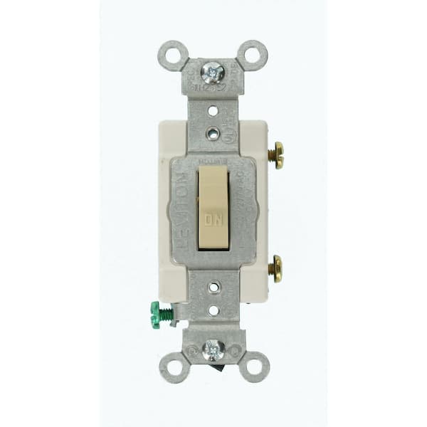 Leviton 15 Amp 120/277-Volt 1-Pole Commercial Grade AC Quiet Toggle Switch, Ivory