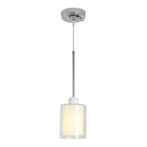 1-Light Chrome Nickel Glass Pendant Light, Modern Pendant Lighting for Kitchen Island, Farmhouse Mini Pendant Lamp