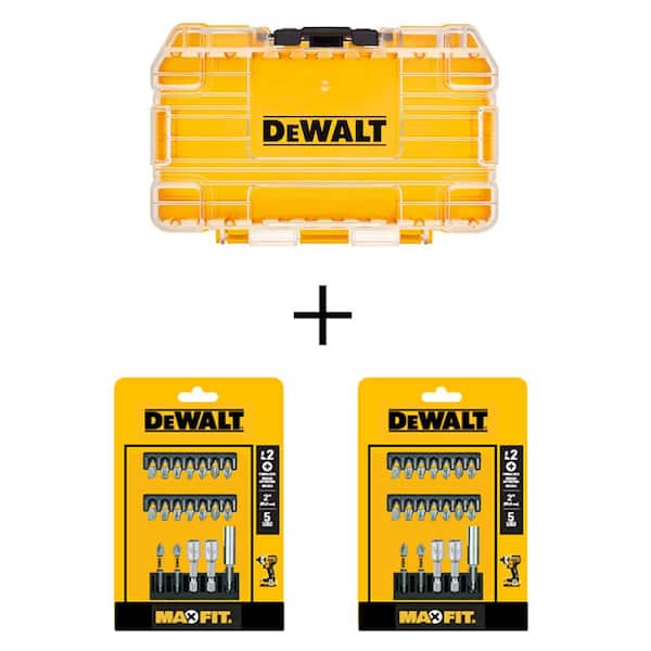 DEWALT Accessory Storage Case with (2) MAXFIT 1 in. Driving Bit Sets (19-Pieces) with Bit Holders