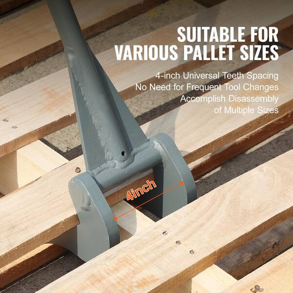 B-MIAO Pallet Buster Head – Heavy-Duty Pallet Disassembly Tool With Locking Pin, Nail Removal, Fits 1" Pipe Handle (Head Only, No Handle)