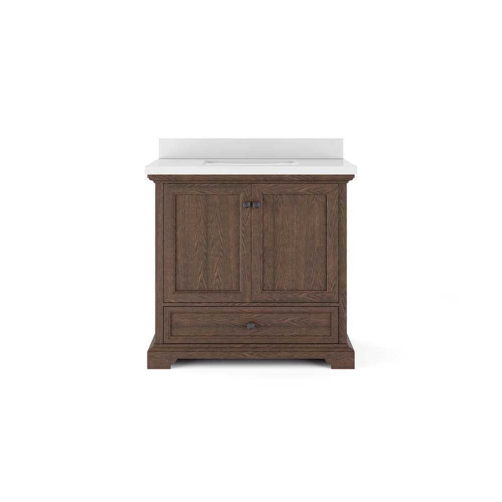 Thomasville Amherst 36 in. W x 20 in. D Bath Vanity in Dark Oak with
