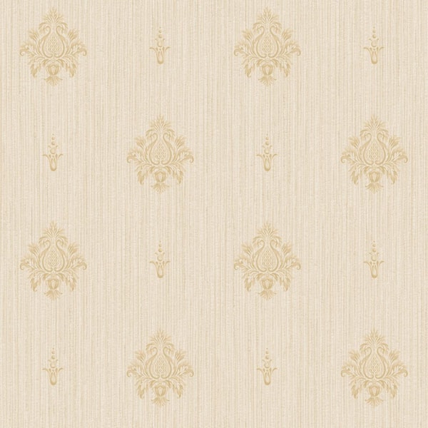 Unbranded Palazzo 2 Collection Beige Italian Motif Vinyl on Non-Woven Non-Pasted Wallpaper Sample