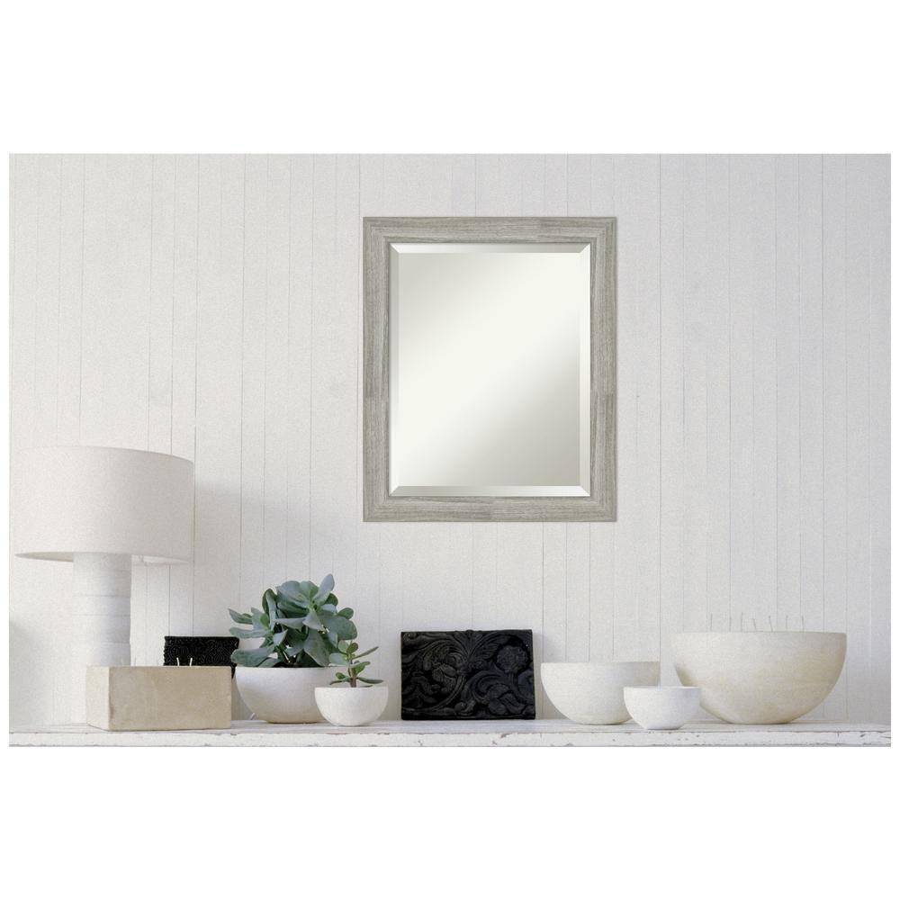 Dove Graywash Narrow Framed Rectangular Bathroom Mirror