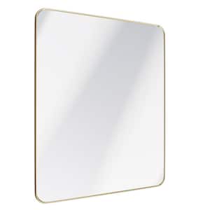 20 in. W x 28 in. H Rectangular Framed Wall Bathroom Vanity Mirror in Gold