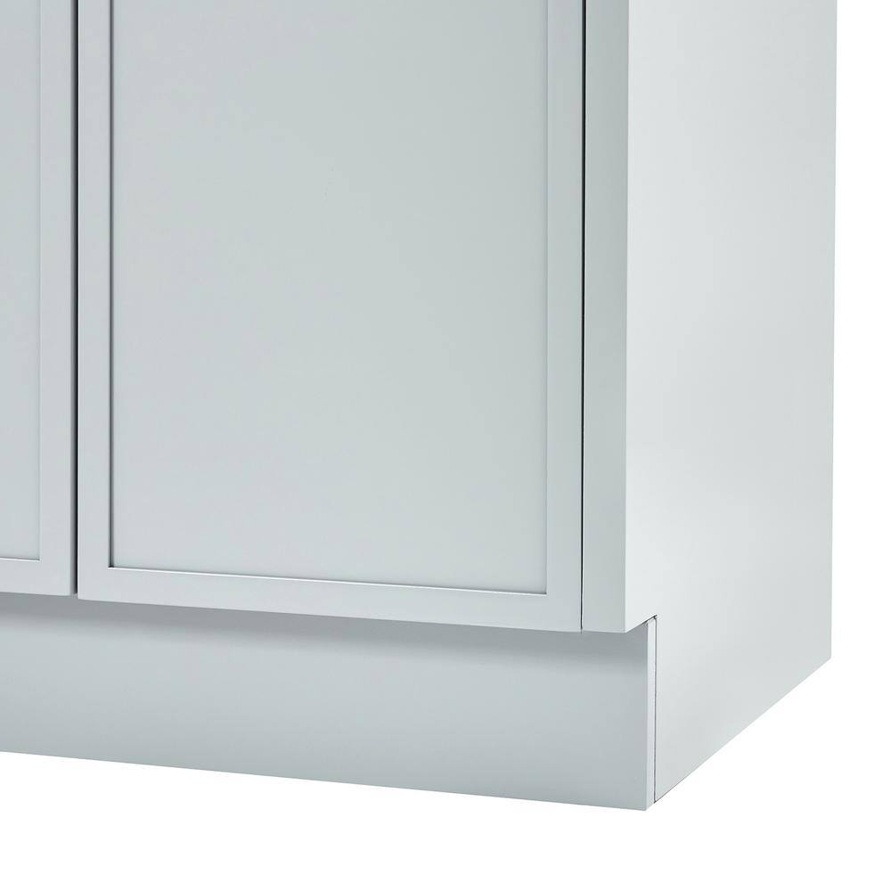 Gray Double Sink Freestanding Bathroom Vanity with Marble Top