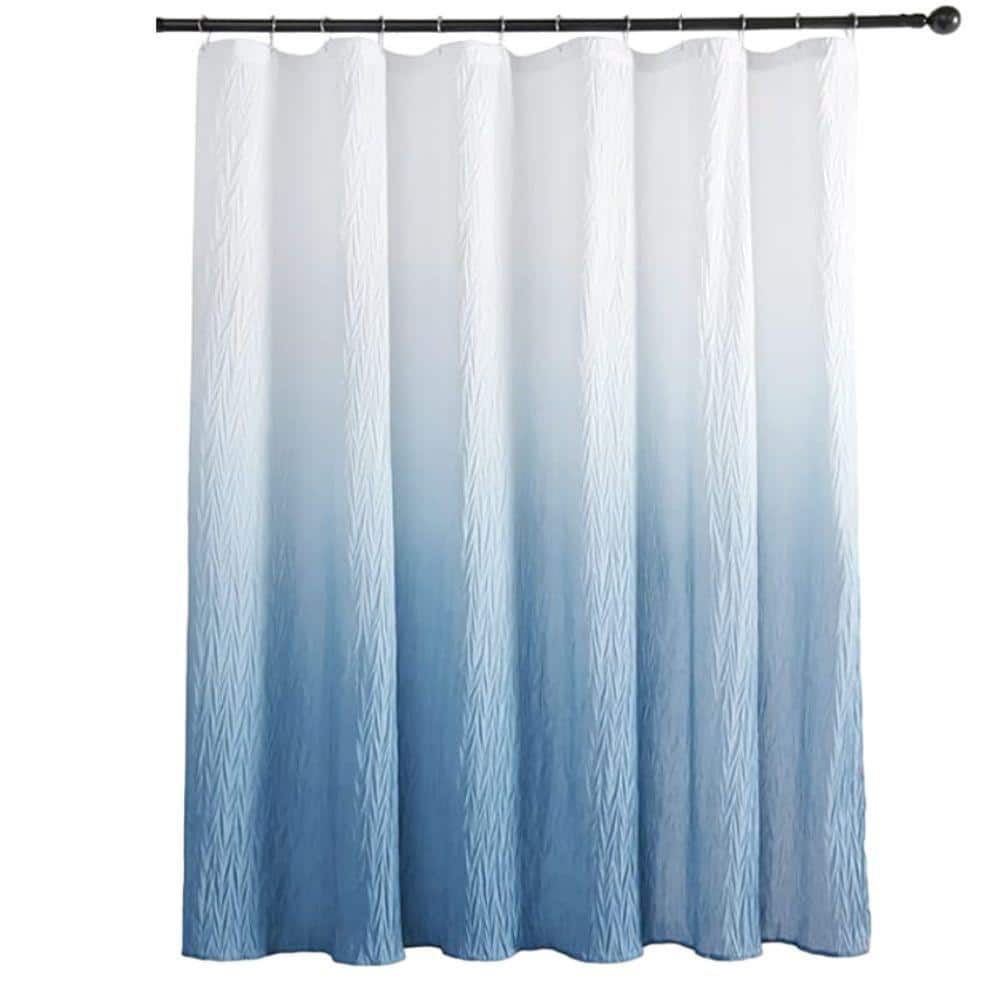 Waterproof 72 in. W x 72 in. L Fabric Shower Curtain with Rugs and Hooks in