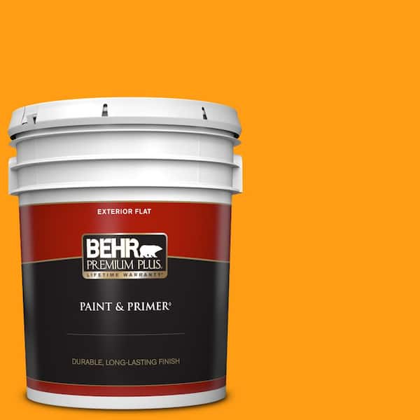 BEHR PREMIUM PLUS 5 gal. #S-G-290 Orange Peel Flat Exterior Paint & Primer