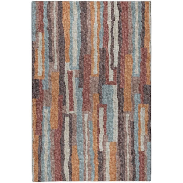 Dream Shag Premium Machine Washable Abstract ADS78 Paprika 5 ft. x 7 ft. 6 in. Area Rug