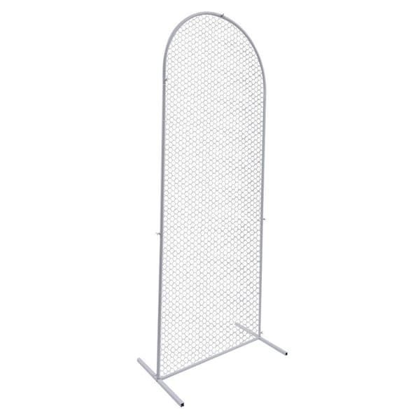 YIYIBYUS 78.74 in. x 31.5 in. White Metal Mesh Wall Stand Arch Backdrop Iron Wedding Event Party Props DIY Decoration Arbor