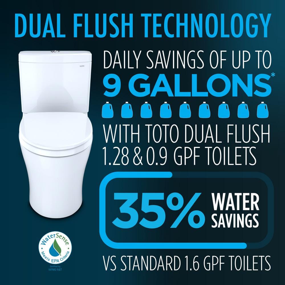Cotton White Elongated Dual Flush Two-Piece Toilet