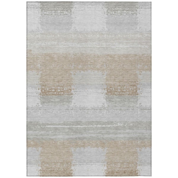 Chantille Machine Washable Indoor/Outdoor Abstract ACN2772 Silver 5 ft. x 7 ft. 6 in. Area Rug
