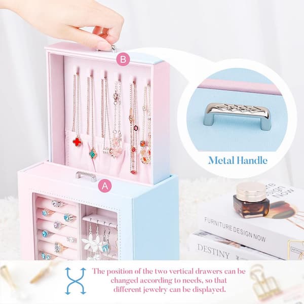 Jewellery Organizer Box, Portable Jewellery Organizer Pouch, Faux Leather  (Pink, Blue ,White ,Black) at Rs 110/piece, Mumbai