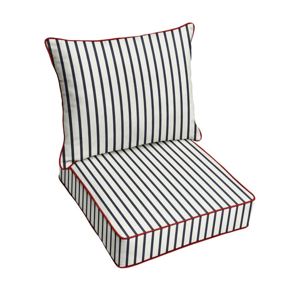 23 in. x 25 in. x 5 in. Deep Seating Outdoor Pillow and Cushion Set in Sunb