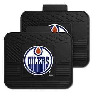 NHL Edmonton Oilers Black Heavy Duty 14 in. x 17 in. 2-Piece Vinyl Utility Mat